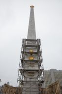 The restoration of the obelisk in honor of Kiev hero-city