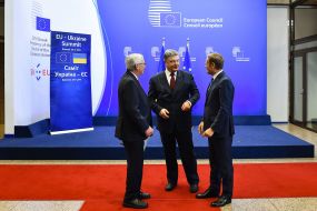 Петр Порошенко, Жан–Клод Юнкер, Дональд Туск