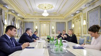 Meeting of Petro Poroshenko and Margot Wallström