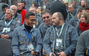 The ceremony of impending completion of the Arch at "Shelter"