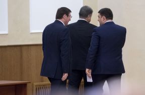 Yurii Lutsenko, Petro Poroshenko and Volodymyr Groisman