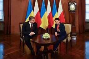 The meeting of Petro Poroshenko and Beata Shydlo