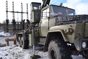 Construction of the bridge across the Yuzhni Bug