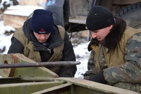 Construction of the bridge across the Yuzhni Bug