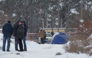 Place of police shootout in the Kiev region