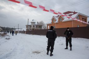 Place of police shootout in the Kiev region
