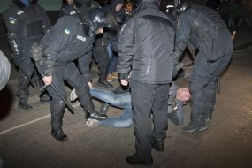 March of fans of FC "Manchester United" in Odessa