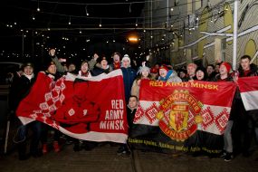 March of fans of FC "Manchester United" in Odessa