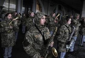 The ceremony of sending trains Unity of Ukraine