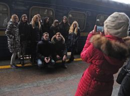 The ceremony of sending trains Unity of Ukraine