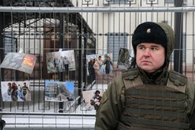The protest against the bombing of Aleppo at Russian embassy