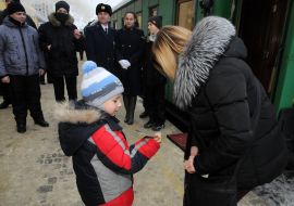 Ретро-поезд на станции