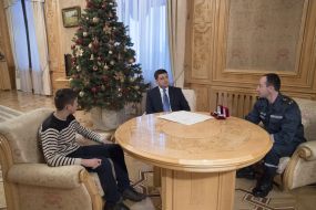 Volodymyr Groisman, Bogdan Volyk and Oleksandr Zapriagailo