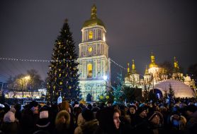 The lighting ceremony of main Ukrainian Christmas tree