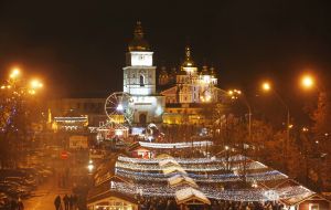 The lighting ceremony of main Ukrainian Christmas tree