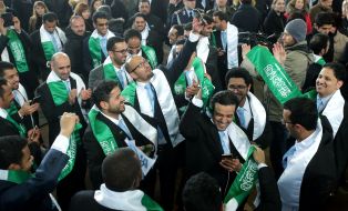 Participants of the presentation of the aircraft AN-132D