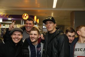 Meeting of Oleksandr Usik at the airport