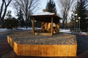 Открытие домика для символа 2017 года - петушка и его семьи