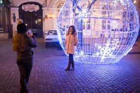 Girls are photographed