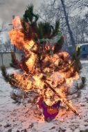 Christmas tree on fire