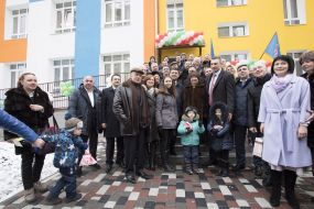 Participants of the opening of a new kindergarten