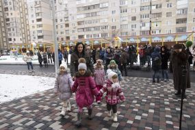 Participants of the opening of a new kindergarten