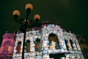 Light show on the facade of the Opera