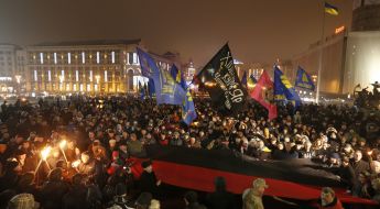 Participants torchlight procession