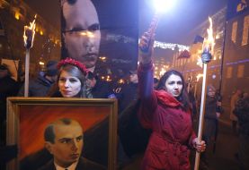 Participants torchlight procession