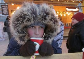 Boy drinks tea