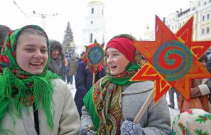 Christmas procession with stars