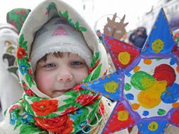 Christmas procession with stars