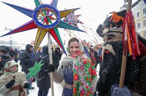 Christmas procession with stars