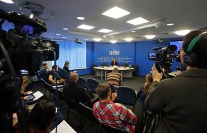 Юрий Деревянко на пресс-конференции