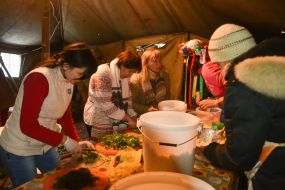 Cooking salad Olivie