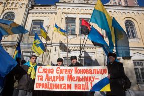The opening of the memorial plaque to Eugene Konovalets