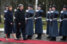 Petro Poroshenko and Kersti Kaljulaid