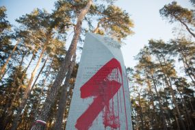 Vandals desecrated the memorial on the reserve "Bykivnia Graves"