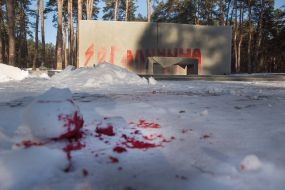 Vandals desecrated the memorial on the reserve "Bykivnia Graves"