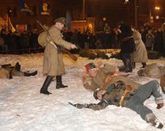 The historical reconstruction of the battle army UPR against the Bolshevik