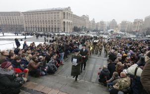 Farewell ceremony with military