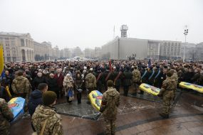 Farewell ceremony with military