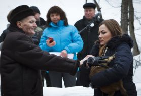 Victor Tokarski with marmot Timka