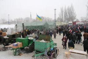 Point of heating and field kitchens in Avdeevka