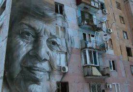 Murano wall of the building in Avdeevka