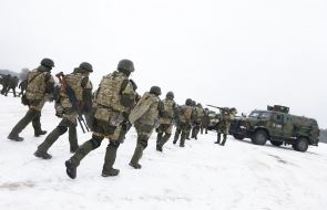 Soldiers of divisions of rapid response Brigade