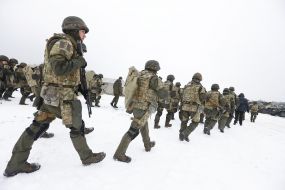 Soldiers of divisions of rapid response Brigade