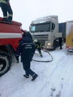 Rescuers assist drivers