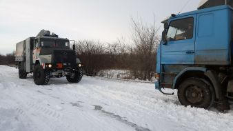 Rescuers assist drivers