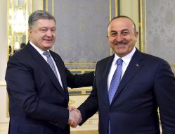 Petro Poroshenko and Mevlut Cavusoglu